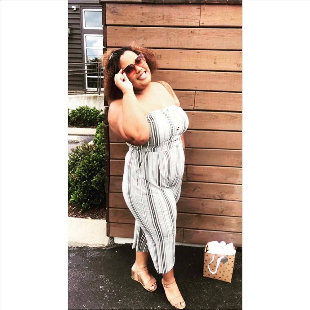 Green & White stripe jumper